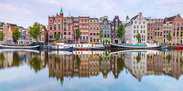 Canvas Art Print Amsterdam canal reflections Photography subject by Babette Fine Art Print quality