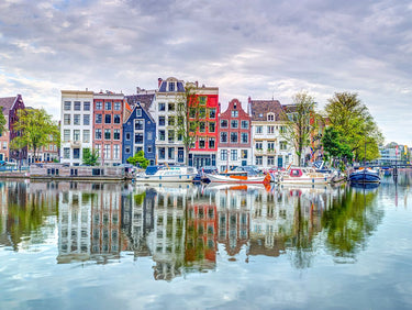 Canvas Art Print Amsterdam townhouses by the canal Photography subject by Babette Fine Art Print quality