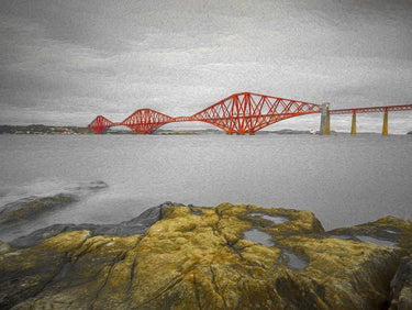 Scotland Forth Rail Bridge canvas art print by Frank Assaf, showcasing a detailed view of the iconic bridge in natural tones.
