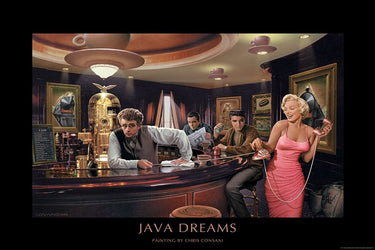 Canvas Art Print Java Dreams w Border Pop Culture subject by Gore Ally-Reader Fine Art Print quality