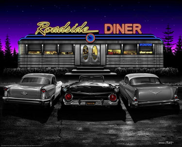 Canvas Art Print Roadside Diner Pop Culture subject by Milani Fine Art Print quality