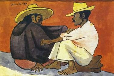 Canvas Art Print Pareja Indigena Museum subject by Schiele Egon Fine Art Print quality
