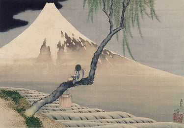 Canvas Art Print Boy Viewing Mount Fuji, 1839 Ethnic subject by Homer Winslow Fine Art Print quality