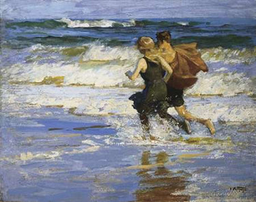 Canvas Art Print At The Beach Museum subject by Roesen Severin Fine Art Print quality