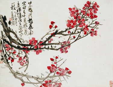Canvas Art Print Plum Blossoms Floral subject by Delacroix Eugene Fine Art Print quality