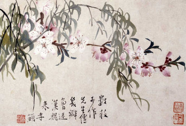Canvas Art Print Willow and Peach Blossoms Museum subject by Unknown Fine Art Print quality