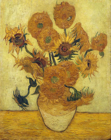 Canvas Art Print Vase with Fifteen Sunflowers, 1889 Museum subject by Bluebird Barn Fine Art Print quality