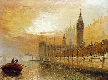Canvas Art Print View of Westminster From The Thames Museum subject by Van Gogh Vincent Fine Art Print quality