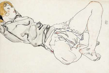Canvas Art Print Reclining Woman With Blond Hair Museum subject by Somm Henry Fine Art Print quality