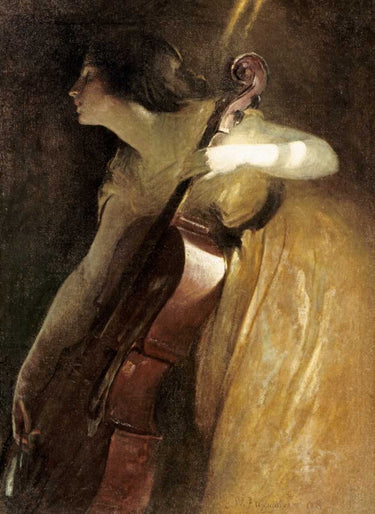 Canvas Art Print A Ray of Sunlight - The Cellist Museum subject by Bosch Hieronymus Fine Art Print quality