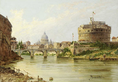 Canvas Art Print The Tiber With The Castel Sant'Angelo and St. Peter's, Rome Coastal subject by Cezanne Paul Fine Art Print quality