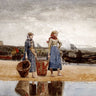 Canvas Art Print Two Girls on The Beach, Tynemouth Museum subject by Kandinsky Wassily Fine Art Print quality