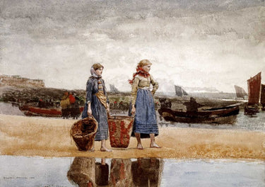 Canvas Art Print Two Girls on The Beach, Tynemouth Museum subject by Kandinsky Wassily Fine Art Print quality