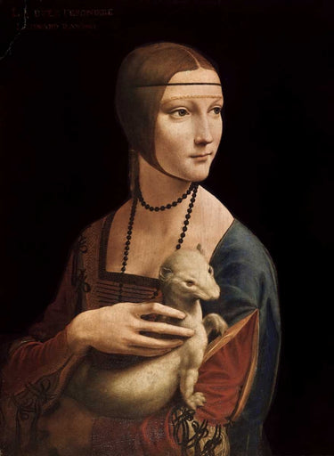 Canvas Art Print Portrait of Cecilia Gallerani - Lady with an Ermine World Culture subject by Friedrich Caspar David Fine Art Print quality
