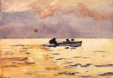 Canvas Art Print Rowing Home Coastal subject by Klimt Gustav Fine Art Print quality