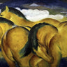 Canvas Art Print Little Yellow Horses Abstract subject by Modigliani Amedeo Fine Art Print quality