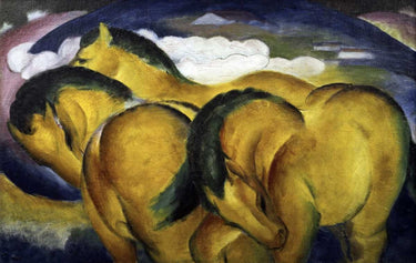 Canvas Art Print Little Yellow Horses Abstract subject by Modigliani Amedeo Fine Art Print quality