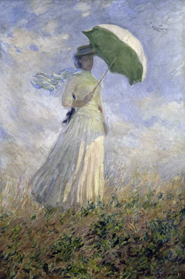 Canvas Art Print Woman with a Parasol Turned to the Right Landscape subject by Osthaus Edmund Henry Fine Art Print quality