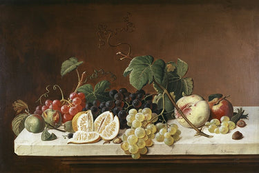 Canvas Art Print Still Life With Fruit Museum subject by Schiele Egon Fine Art Print quality