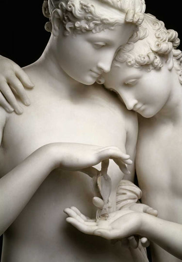 Canvas Art Print Cupid and Psyche - Detail Photography subject by Da Vinci Leonardo Fine Art Print quality