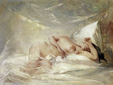 Canvas Art Print Reclining Nude Figurative subject by Devgarh Fine Art Print quality