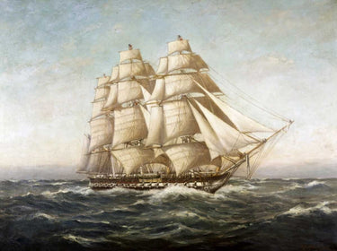 Canvas Art Print U.S.S. Constitution Coastal subject by Faure Jean V. Fine Art Print quality