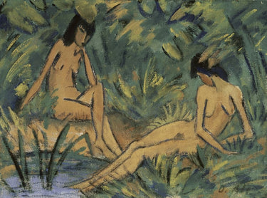 Canvas Art Print Girls Seated at the Water Museum subject by Potthast Edward Henry Fine Art Print quality