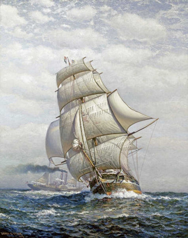 Full Sail Coastal Canvas art print by Van Wittel Gaspar, featuring a serene seascape scene in soft coastal tones.