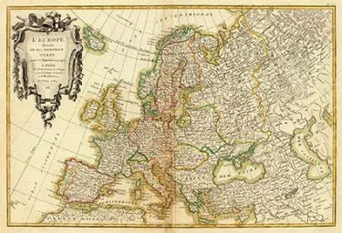 Canvas Art Print L'Europe, 1782 Maps subject by Klimt Gustav Fine Art Print quality