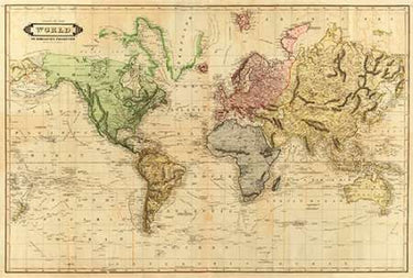 Canvas Art Print World, 1831 Maps subject by Marc Franz Fine Art Print quality