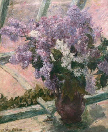 Canvas Art Print Lilacs In A Window 1880 Floral subject by Degas Edgar Fine Art Print quality