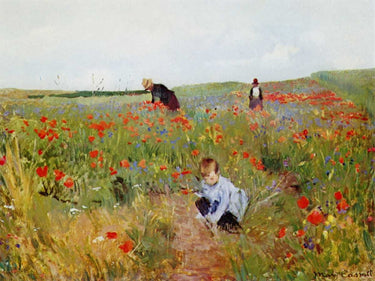 Canvas Art Print Poppies In A Field 1880 Museum subject by Degas Edgar Fine Art Print quality