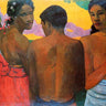 Three Tahitians museum canvas art print by Hills Anna Althea, featuring vibrant tropical scene and artistic brushstroke details.