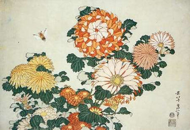 Canvas Art Print Chrysanthemum And Bee Museum subject by Homer Winslow Fine Art Print quality