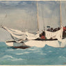 Key West Hauling Anchor Museum canvas art print by Homer Winslow, featuring a maritime anchor scene