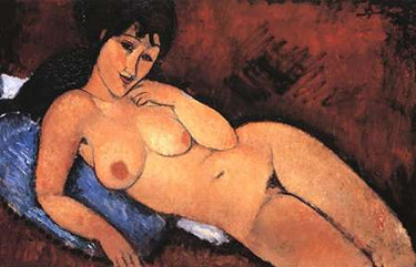 Canvas Art Print Nude On A Blue Cushion Museum subject by Monet Claude Fine Art Print quality