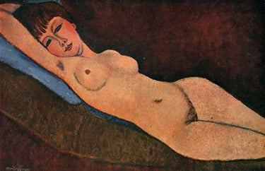 Canvas Art Print Reclining Nude Blue Cushion Museum subject by Monet Claude Fine Art Print quality