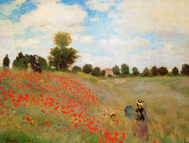 Canvas Art Print Field Of Poppies - Les Coquelicots 1873 Floral subject by Pissarro Camille Fine Art Print quality