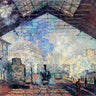 Canvas Art Print Gare St. Lazare Museum subject by Monet Claude Fine Art Print quality