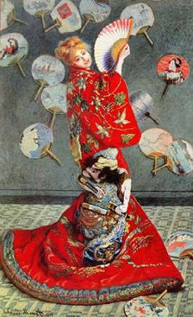 Canvas Art Print La Japonaise 1876 Museum subject by Monet Claude Fine Art Print quality
