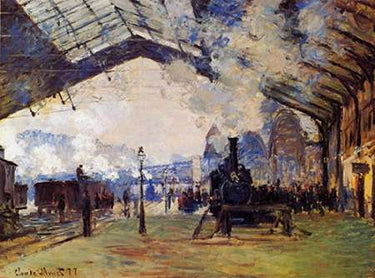 Canvas Art Print St Lazare Station The Arrival Of The Train From Normandy Museum subject by Morita Haruyo Fine Art Print quality