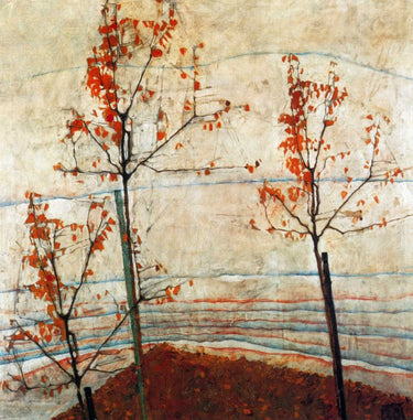 Autumn Trees 1911 canvas art print by Topham Frank W. featuring vibrant fall foliage, from the Feeling at Home collection.
