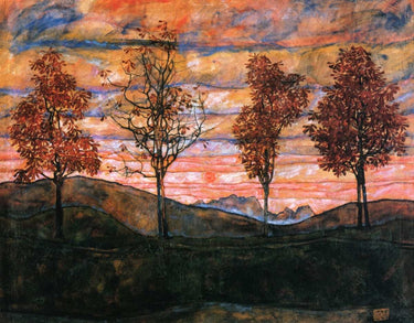 Four Trees 1917 museum canvas art print by Toulouse-Lautrec Henri, featuring vibrant colors and detailed artwork.