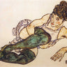 Canvas Art Print Reclining Woman With Green Stockings Museum subject by Toulouse-Lautrec Henri Fine Art Print quality