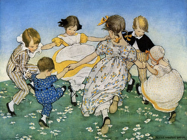 Canvas Art Print Girls in Circle - Ring Around the Rosie Museum subject by Van Gogh Vincent Fine Art Print quality