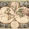 Feeling at Home canvas art print featuring a detailed world map by Lady Louise Designs, perfect for wall decor.