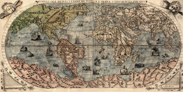 Canvas Art Print Universal Description of the Whole World Maps subject by Giotto Fine Art Print quality
