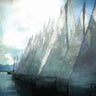 Canvas Art Print Sailboat Marina I Abstract subject by Podt Martin Fine Art Print quality