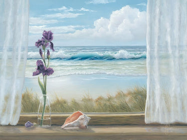 Canvas Art Print Irises on Windowsill Floral subject by Penchev Radoslav Fine Art Print quality
