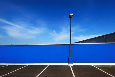 Canvas Art Print Parking In Blue Photography subject by Urlings Lou Fine Art Print quality